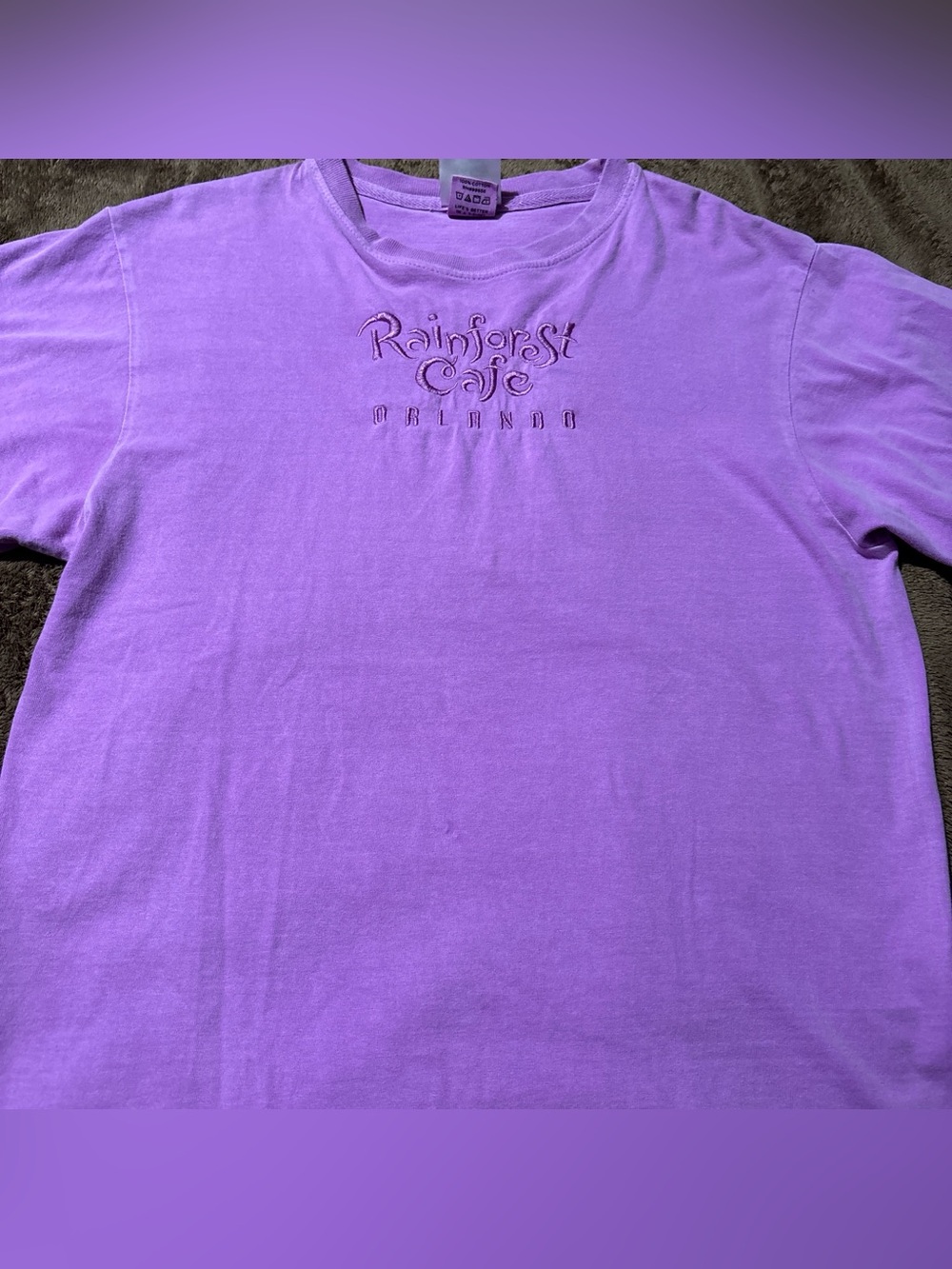 Rainforest Cafe Orlando Embroidered Purple Souvenir Unisex T-shirt